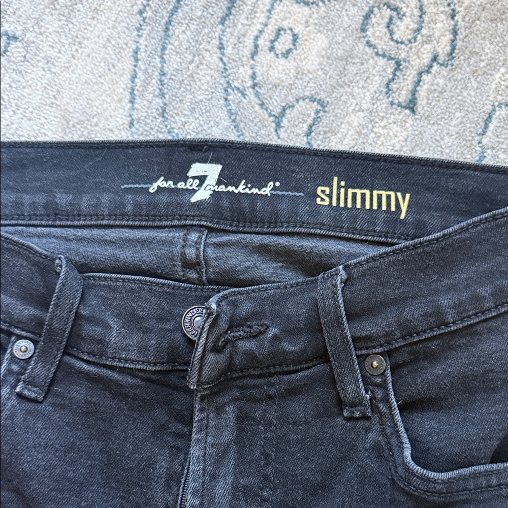 7 For All Mankind Slimmy Dark Grey/Black Jeans